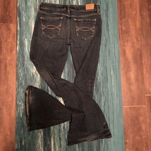 Abercrombie and Fitch stretch blue jeans flare leg